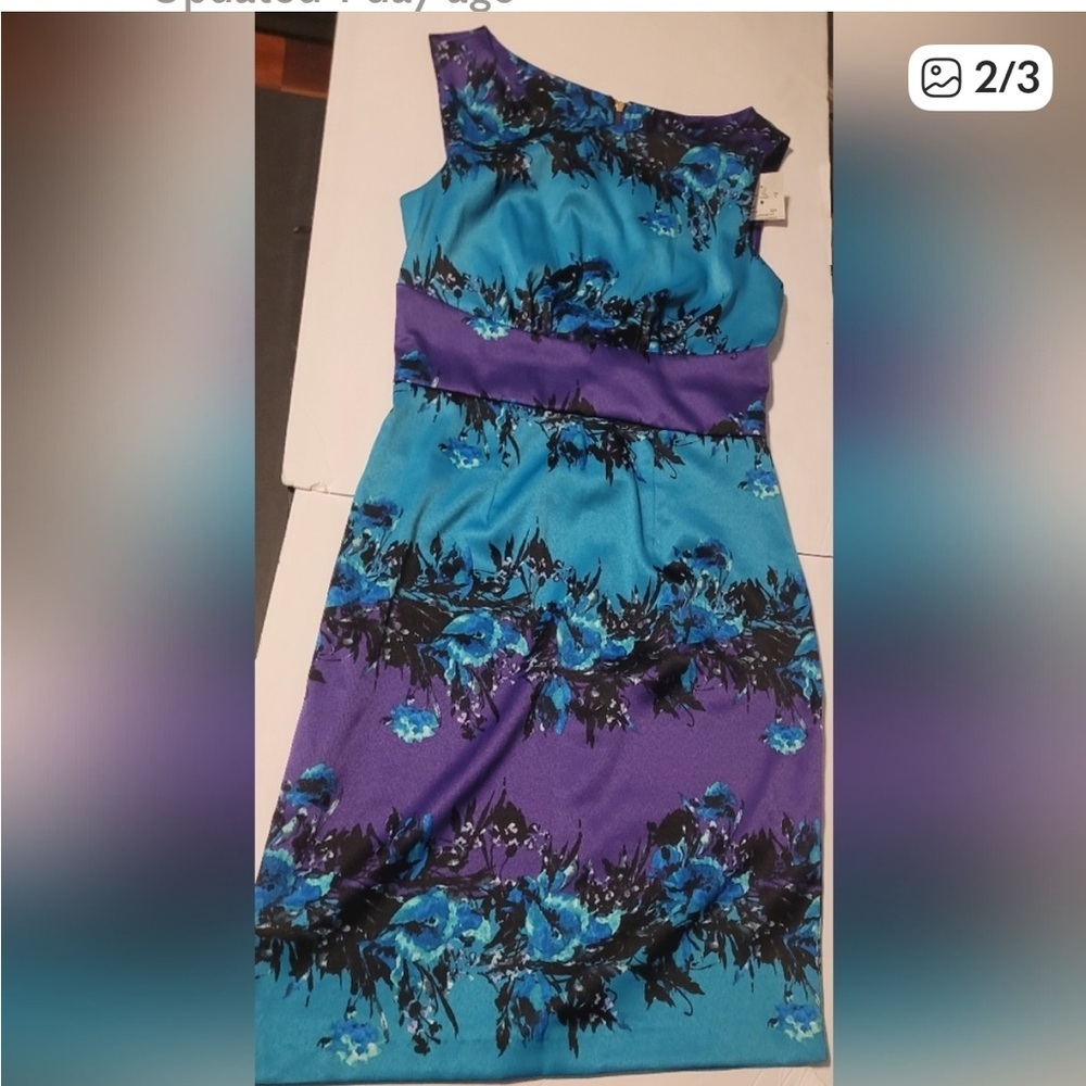 New Ricki's Vibrant Blue and Purple Midi Dress - Picture 2 of 3